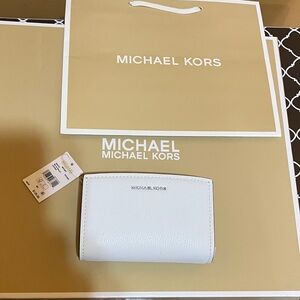 Michael Kors Bryant leather optic white wallet